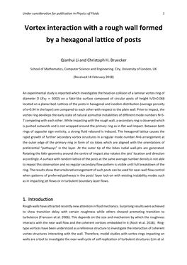 Vortex Interaction with a Rough Wall Formed by a Hexagonal Lattice of Posts