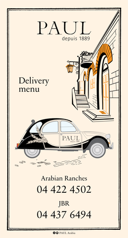 Delivery Menu