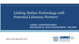 Linking Italian Technology with Potential Lebanese Partners