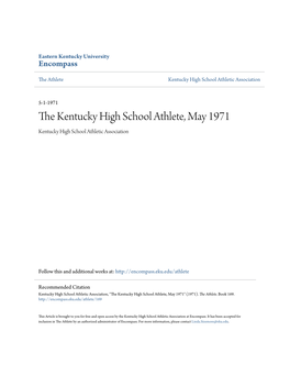 The Kentucky High School Athlete, May 1971 Kentucky High School Athletic Association