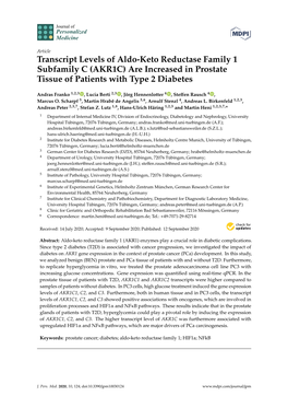 Transcript Levels of Aldo-Keto Reductase Family 1 Subfamily C (AKR1C) Are Increased in Prostate Tissue of Patients with Type 2 Diabetes