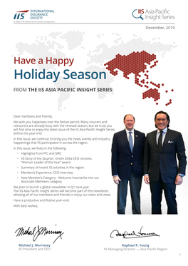 Holiday Season from the IIS Asia Pacific Insight Series