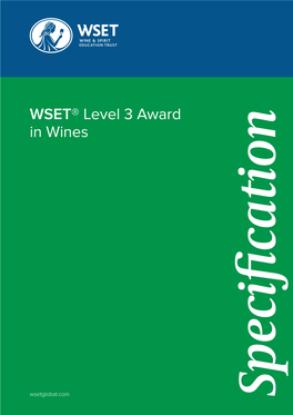 WSET Level 3 Award in Wines Specifications