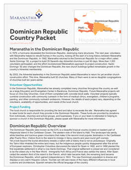 Dominican Republic Country Packet