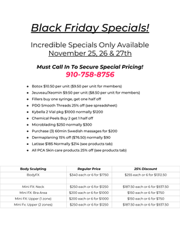 Black Friday Specials!