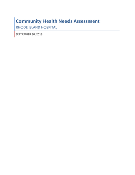 Rhode Island Hospital Community Health Needs Assessment