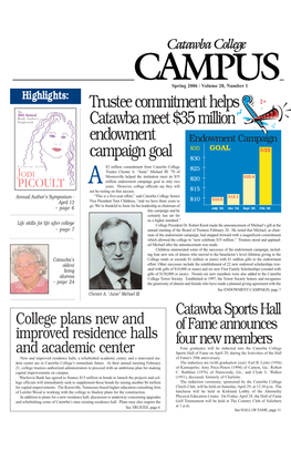 Trustee Commitment Helps Catawba Meet $35 Million Endowment