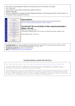 The Rise and Decline of Ethno-Regional Partisanship In