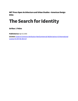 The Search for Identity