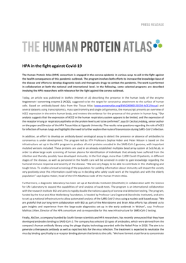 HPA in the Fight Against Covid-19