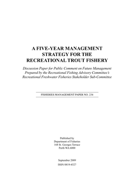 A Five-Year Management Strategy For