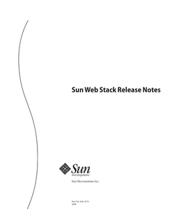 Sun Web Stack Release Notes