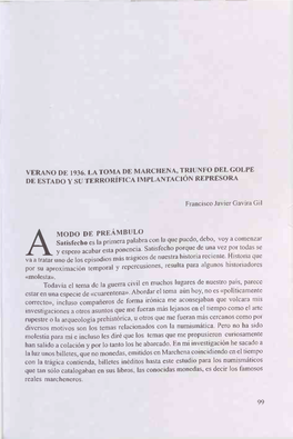 Verano De 1936. La Toma De Marchena, Triunfo Del Golpe De Estado Y Su Terrorífica Implantación Represora