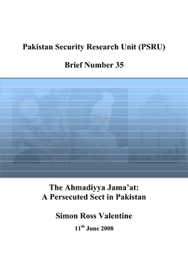 Pakistan Security Research Unit (PSRU)