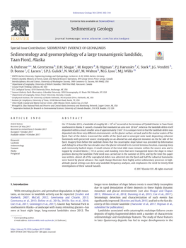 Sedimentology and Geomorphology of a Large Tsunamigenic Landslide, Taan Fiord, Alaska