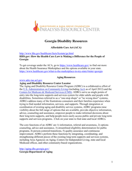 Georgia Disability Resources