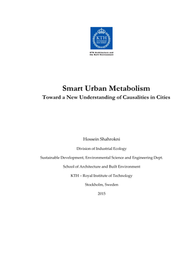 Smart Urban Metabolism Toward a New Understanding of Causalities in Cities