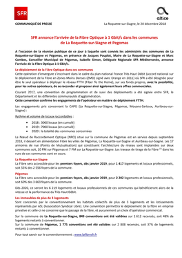 SFR Annonce L'arrivée De La Fibre Optique À 1 Gbit/S Dans Les