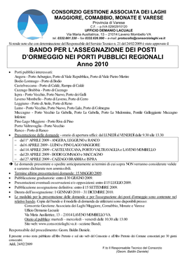 Bando Per L'assegnazione Dei Posti D