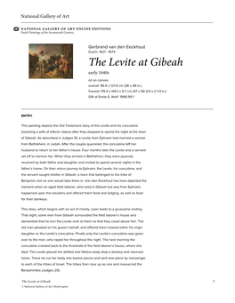 The Levite at Gibeah Early 1640S Oil on Canvas Overall: 96.5 X 121.9 Cm (38 X 48 In.) Framed: 119.4 X 144.1 X 5.7 Cm (47 X 56 3/4 X 2 1/4 In.) Gift of Emile E