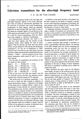 Television Transmitters for The' Ultra-High Frequency Band