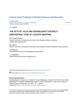 The Sets of Julia and Mandelbrot for Multi- Dimensional Case of Logistic Mapping