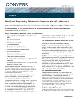 Benefits of Registering Private and Corporate Aircraft in Bermuda