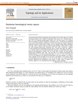 Pointwise Bornological Vector Spaces