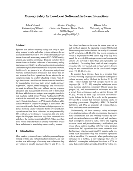 Memory Safety for Low-Level Software/Hardware Interactions