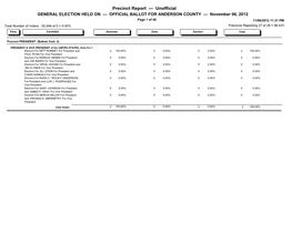 Precinct Report