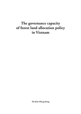 The Governance Capacity of Forest Land Allocation Policy in Vietnam