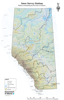 Snow Survey Stations Within Or Bordering the Province of Alberta