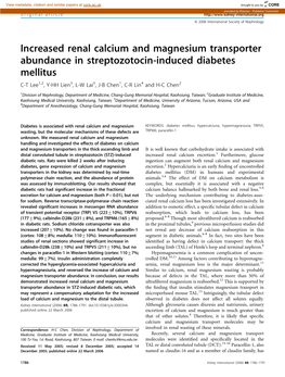 Increased Renal Calcium and Magnesium Transporter Abundance