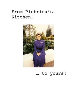 Pietrina's Cookbook