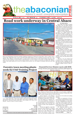 Road Work Underway in Central Abaco