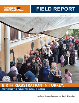 Birth Registration in Turkey: Protecting the Future for Syrian Children