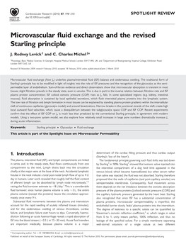Microvascular Fluid Exchange and the Revised Starling Principle