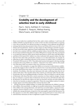 Credulity and the Development of Selective Trust in Early Childhood 195