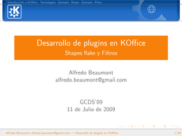 Desarrollo De Plugins En Koffice