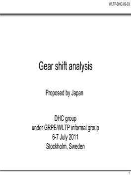 Gear Shift Analysis