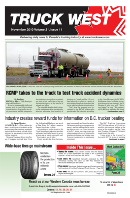RCMP Takes to the Track to Test Truck Accident Dynamics