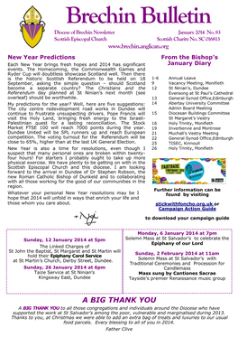 Brechin Bulletin Diocese of Brechin Newsletter January 2014 No