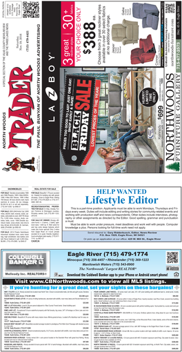 Lifestyle Editor Duties Will Include Editing and Writing Stories for Community-Related Events and Send Résuméto:Garyridderbusch,Editor, News-Review