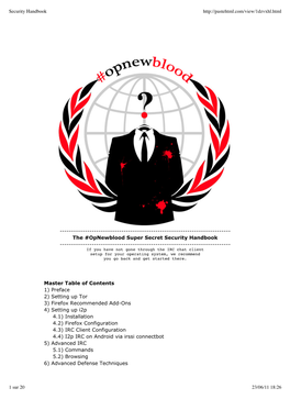 Opnewblood Super Secret Security Handbook