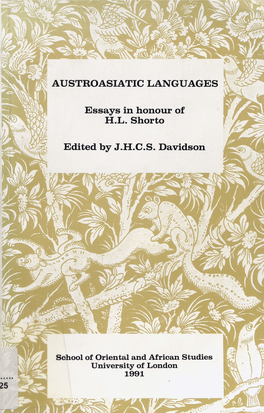 AUSTROASIATIC LANGUAGES Essays in Honour of H .L. Shorto