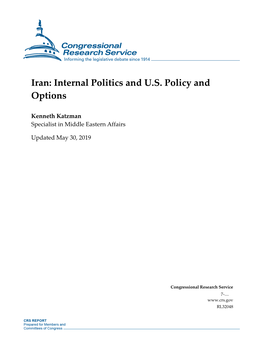 Internal Politics and US Policy and Options