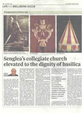 Senglea's Collegiate Church Elevated to the Dignity of Basilica