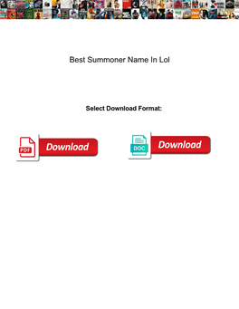 Best Summoner Name in Lol