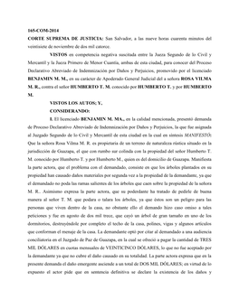 165-COM-2014 CORTE SUPREMA DE JUSTICIA: San Salvador, a Las Nueve Horas Cuarenta Minutos Del Veintisiete De Noviembre De Dos Mil Catorce