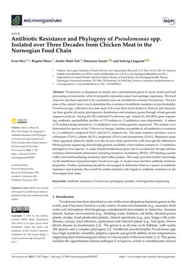 Antibiotic Resistance and Phylogeny of Pseudomonas Spp. Isolated Over Three Decades from Chicken Meat in the Norwegian Food Chain
